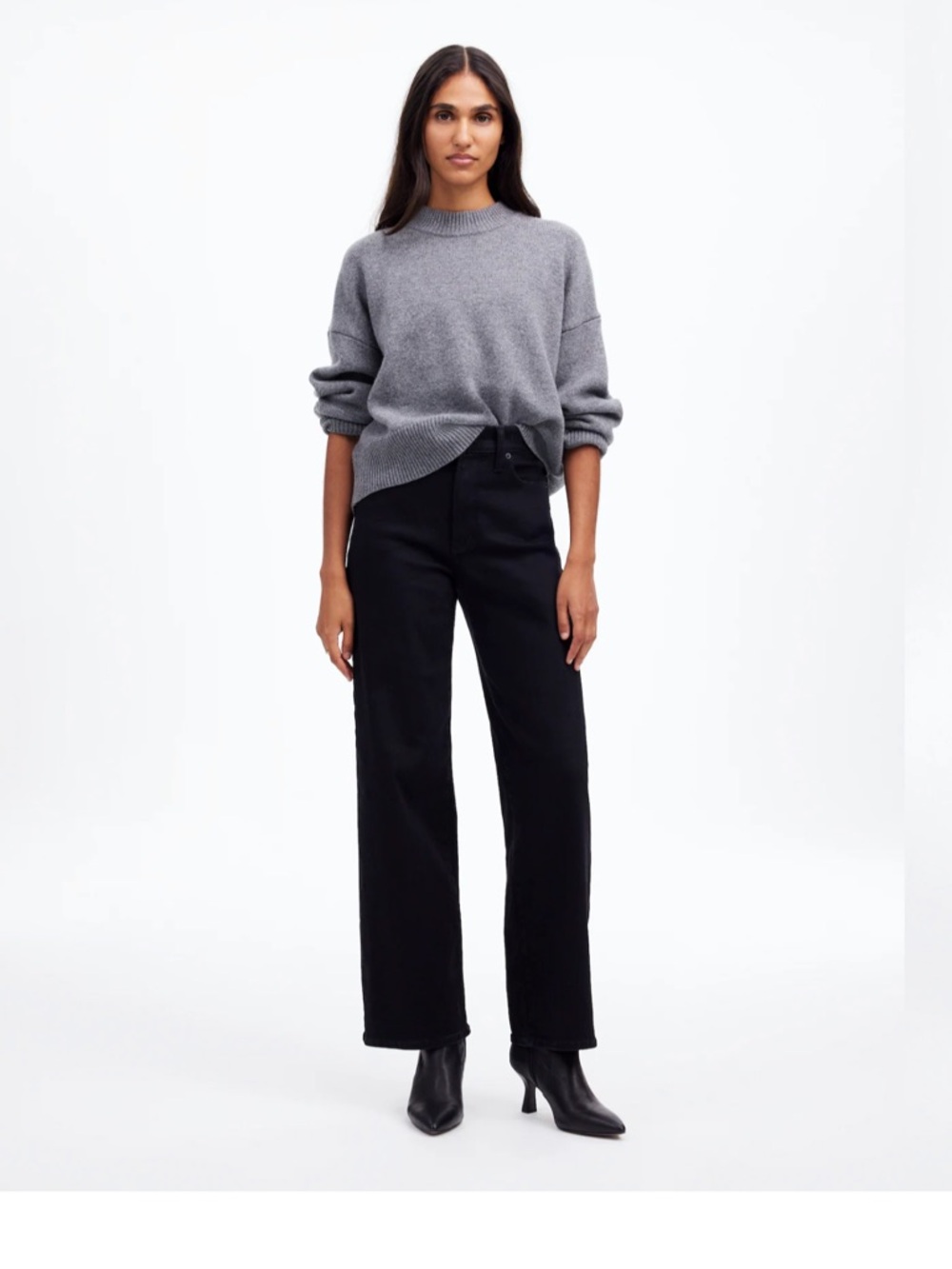 Madewell The Petite Perfect Vintage Wide-Leg Jean Black